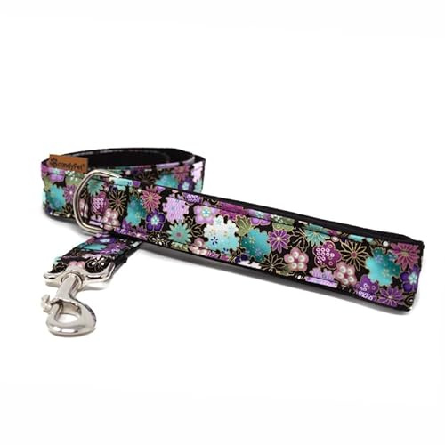 candyPet Liberty Hundeleine – 120 cm aus Baumwolle mit gepolstertem Softshell-Griff