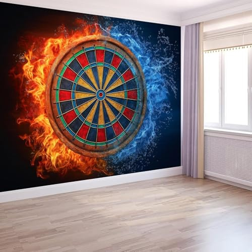 Fototapete Darts Tapete 400 x 280 cm (WxH) Fototapeten Schlafzimmer Wohnzimmer Moderne 3D Effekt Wandtapete Dartscheibe Vliestapete Wand Dekoration Poster Foto Tapeten w.448
