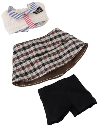Wakects 17 Cm Dockkläder, Herredräkt i Fibertyg med Bucket Hatt Topp och Byxor för Dockklädsel