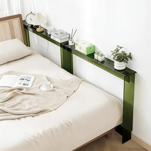LZMZMQ Meuble Derriere canapé Table Console Verte pour Salon, Tables D'appoint Maigres, Ensemble De 2 Chambres pour Petits Espaces, Support De Canapé Robuste avec Trous(2pieces)