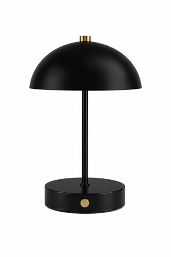 LED Tischlampe Batteriebetrieben (25 cm) Dimmbar Warmweiß (Schwarz) | Der Batteriebetrieb ermöglicht freie Platzierung ohne Steckdose; drei Helligkeitsstufen passen das warmweiße Licht an.