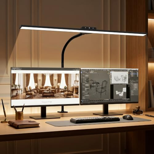 UPXNBOR Lampe de Bureau LED à Pince 80cm, pour Travail et Bureau à Domicile