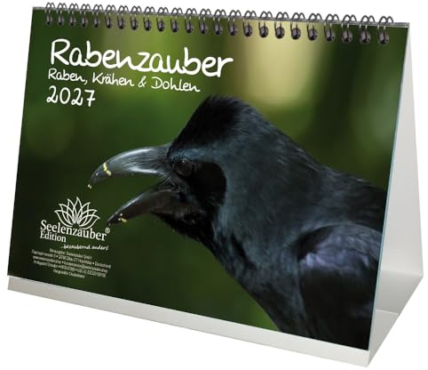 Rabenzauber Raben, Krähen und Dohlen DIN A5 Tischkalender für 2027 - Seelenzauber