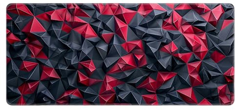 Professionelles XXL Mousepad Geometrisch Extra Große Computer Tastaturmatte Glattes Tracking Rutschfestes Gummiunterteil Kein Ausfransen Laptop Arbeiten Gaming Setup Zubehör
