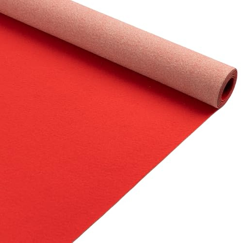 Primaflor Messeteppich Podium | Rot | 150 x 1000 cm | Flacher Eventteppich aus 100 % Polypropylen, CFL-S1, Precoat-Rücken, 2 mm hoch, für Messe und Event