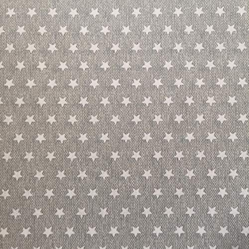 Beschichtete Baumwolle grau mit weißen Sternen (Meterware, Qualität Zum Nähen) (100 x 140 cm)