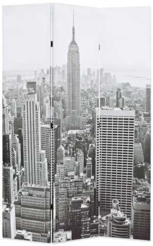 vidaXL Raumteiler klappbar 120x170cm New York bei Tag Schwarz Weiß Paravent