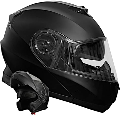 Klapphelm Integralhelm Helm Motorradhelm RALLOX 160-3 schwarz matt mit Sonnenvisier Größe XL