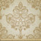 ABAKUHAUS Jahrgang Stoff als Meterware, Barock Curved Blumen, Microfaser Stoff für Dekoratives Basteln, 1M (230x100cm), Hellbraun Creme