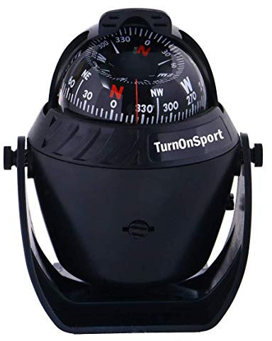 Boat Compass Dash Mount Flush - Boating Compass Dashboard Suction - Navigation Marine Compass Boats Surface Mount - Illuminated Dashboard Compass Ship - Electronic Sea Compass Suction Cup (Black)