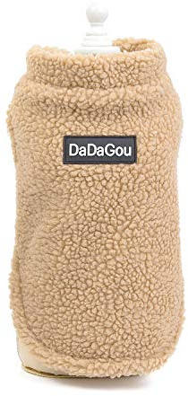 SMALLLEE_LUCKY_STORE Sherpa Fleece Vest for Small Dogs, Light Brown, XXL | Soft Sherpa Fleece, Sleeveless Fit, Cold Weather Wear, Chihuahua, Yorkie, Small Breed, Warm Puppy Jumper Jacket