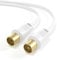JAMEGA – 12,5m Antennenkabel HDTV Full HD 135db 75 Ohm | Koaxialkabel 4K UHD Koax Stecker > Koax Kupplung TV, HDTV, Radio, Kabelfernsehen DVB-T, DVB-C, DVB-S, DVB-S2, UKW, DAB, DAB+