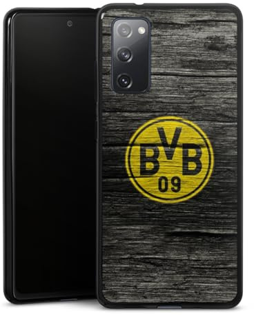 DeinDesign Silikon Hülle kompatibel mit Samsung Galaxy S20 FE Case schwarz Handyhülle Borussia Dortmund BVB Holzoptik