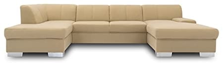 DOMO. collection Wohnlandschaft Star, Sofa in U-Form, Polstergarnitur, Couch 150 x 304 x 150 cm, in Feinstoff beige