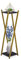 Relaxdays Portavaso a Colonna, Scaffale Alto Porta Fiori 99x29x29, Mobiletto Moderno, Piedistallo Design, Dorato Nero, Fibra di Legno, 99 x 29 x 29 cm