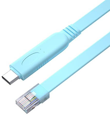 10Gtek Cisco USB Console Cable Type-c RS232 to RJ45 Console Cable with FTDI chip, 1.8m / 5.94ft