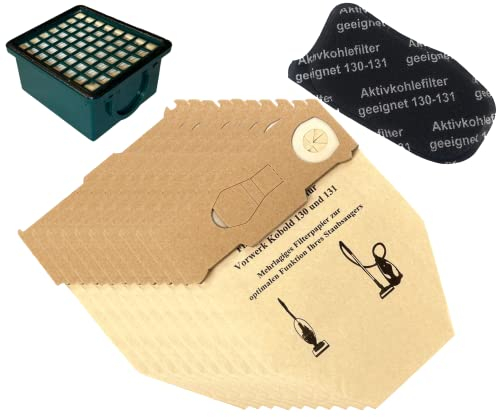 10 Staubsaugerbeutel geeignet Vorwerk Kobold VK 130 VK 131 + Filter Set