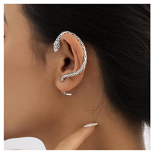 Inilbran Punk Schlange Ohr Manschette Ohrringe Silber Schlange Manschette Wrap Crawler Ohrringe Vintage Schlange Crawler Knorpel Ohrring Gothic Tier Ohrstecker Schmuck für Frauen und Mädchen