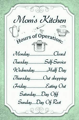 Aus Holz 20x30cm Moms Kitchen Mamas Küche Regeln Spruch Lustig Tafel