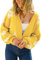HEYPORK Damen Herbst Winter Warm Bequem Pullover Casual Mode Strickjacke Strickpullover Frauen Herbst Strickjacke StraßE Hipster Kurz Gestrickt Pullover Blumen Pullover(Gelb, L)