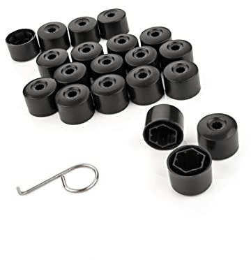 LST 20x Felgen Rachrauben Sechskant Abdeckkappen diebstahlhemmend 17mm schwarz