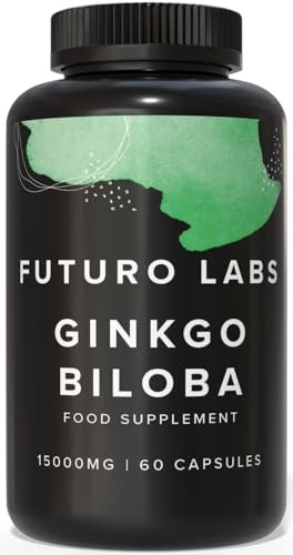 Ginkgo Biloba Capsules 15,000mg - 60 Capsules (2 Months Supply) - Standardised Leaf Extract - High Strength, Vegan, Lab Tested & Gluten Free - Made in The UK
