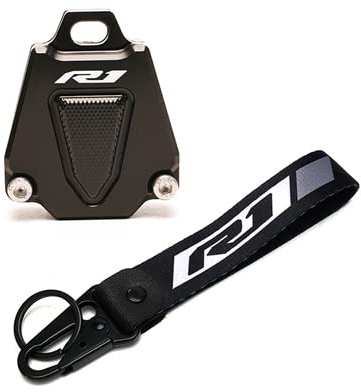 ZeNaha Motorrad-CNC-Schlüsseletui und Schlüsselanhänger, kompatibel mit Yamaha R6 R3 R1 R7 YZFR6 YZF-R3 YZF-R1 YZF-R7 YZF R6 (Color : A Set R1 Black, Size : A)