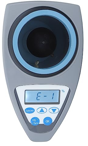 Tnfeeon Intelligentes Getreide-Feuchtigkeit Messgerät für 20 Körner Sojabohnen-Mais-Gerste, LCD-Display-Getreide-Feuchtigkeit Tester (EU-Stecker)