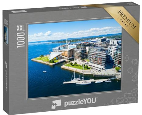 Puzzle 1000 Teile XXL „Osloer Hafen: Stadtteil Aker Brygge, Oslo, Norwegen“ – aus der Puzzle-Kollektion Oslo