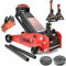 Wagenheber 3T, 130-490mm + 2X Gummi + Handschuhe Rangierwagenheber, Profi, Tief, Doppelpumpsystem, Heber, Werkstatt, Wohnmobil, Geländewagen PKW (Wagenheber 3T +2X Unterstellbock Sicherung Gummi)