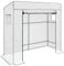 Outsunny Tomato Greenhouse with Reinforced PE Cover, Walk-in Garden Growhouse with Large Roll-up Door and 2 Mesh Windows, Portable Indoor Outdoor Green House, 196L x 77W x 178Hcm, White
