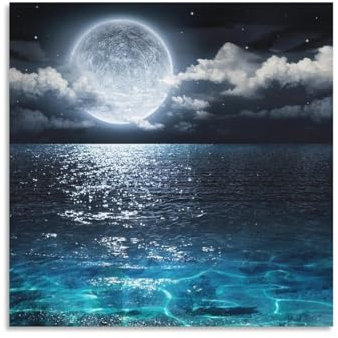 Puzzle 1000 Stück，Mond Über Dem Meer，Papier Für Erwachsene Kinder Spiele Lernspielzeug（50x70cm）-10