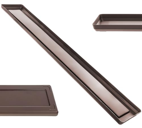 KADAX Sottovaso per vaso di fiori, in plastica, rettangolare, per vasi di fiori, sottovaso per fiori (moka, 80 cm)