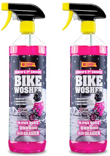 WOSHUP! Bike Wosher Fahrradreiniger 1000 ml Xtra Skin Schutzfilm Premium Bike Cleaner für Fahrräder und E-Bikes Reinigungsspray Biologisch Abbaubar Fahrradreiniger (2 x 1 Liter)