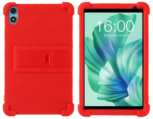 YIFENGXING Funda para Teclast P85T Tableta 8 Pulgadas Una Sola Pieza Suave Silicona Fundas con Soporte Caída Protección Ultradelgada Shell (Rojo)