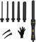 HUADUO Lockenstab-Set - 6 in 1, 10-13-19-25-32 Runder Lockenstab & 25mm konischer Lockenstab, Keramik-Turmalin-Beschichtung
