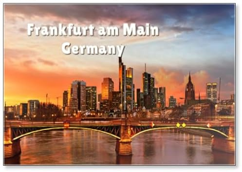 Kühlschrankmagnet Frankfurt Am Main bei Nacht Deutschland Design 1