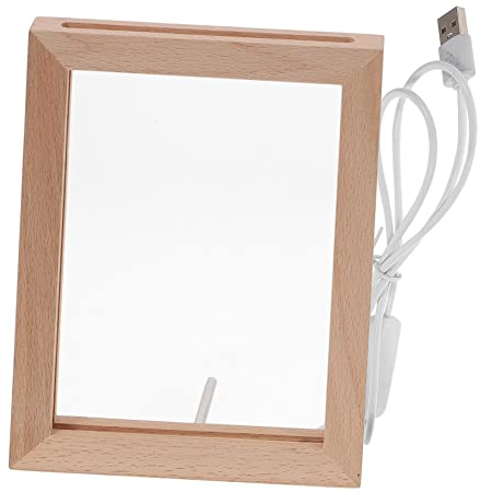 Uonlytech Fotorahmen Aus Holz Mit LED Licht Beleuchteter Bilderrahmen Leuchtender Bilderrahmen Fotorahmen