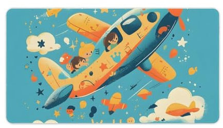 Glidefish Gaming Mouse Pad, Office Desk Mat, Large Non-Slip Rubber Base Mousepad, Desk Pad with Stitched Edges, Waterproof Desk Writing Pad, 16''×30''(40×75cm) Air Travel