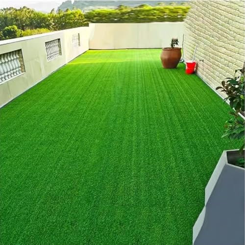 Rollrasen Outdoor Teppich Rasen Aus Kunststoff Kunstrasenrolle Länge 100cm - 1000cm Hochdichte Kunstrasen Witterungsbeständiger Künstlicher Rasenteppich Kunstgras Green Grass(Höhe: 20mm,100x100cm)