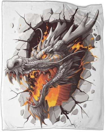 ZYGAOKDD Dragon Decke Überwurf Kinderbettwäsche 3D-Druck Jungen Plüsch Fleece Bettdecke Couch Sofa Decke Überwurf 40x50inch(100x130cm)