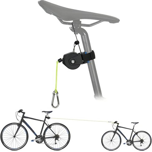 TechVizrs Tow Rope Bicycle Children, 2 m Bicycle Traction Rope Universal Automatic Retractable Bicycle Tow Strap Elastic Load Capacity 120 kg for MTB, E-Bike, City Bike