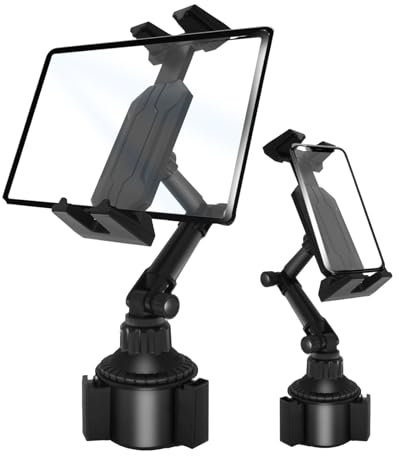 KDFALO Getränkehalter Auto Tablet Halterung,Handyhalter Auto fürHuawei, iPhone, Samsung, iPad Pro, iPad Air und iPad mini,mehr 4-10 Handys und Tablets mit Verstellbar Arm,Vorne&Hinten einsetzbar