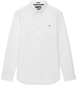 Superdry Herren Klassisches Oxford-Hemd mit Langen Ärmeln