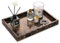 Natural Marble Tray Bathroom Vanity Tray Rectangular Decorative Countertop Dresser Trays for Key Coffee Perfume Jewelry Makeup (Dark Brown, 30 x 20 x 3 cm)