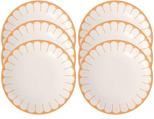 Villeroy & Boch - Fleur Soleil Speiseteller 6er Set, 27 cm, Porzellanteller für Hauptgerichte, Großer Teller, Stapelbare Essteller, Spülmaschinenfest & Mikrowellensicher, Premium Porzellan, Gelb