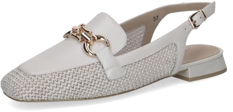 CAPRICE Damen Ballerinas mit Absatz, Weiß (Offwhite Comb), 36