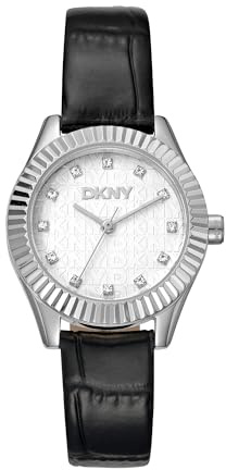 DKNY Quarz Damenuhr Chambers Glitz mit Lederarmband