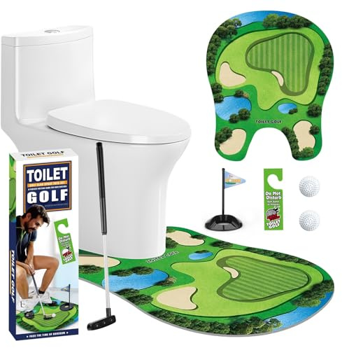 Wvu & Wvo Toilettengolf Geschenk Set,Minigolfspiel mit Schläger & Bällen Toiletten Golf Set, minigolf für zuhause,Toiletten Golf Set