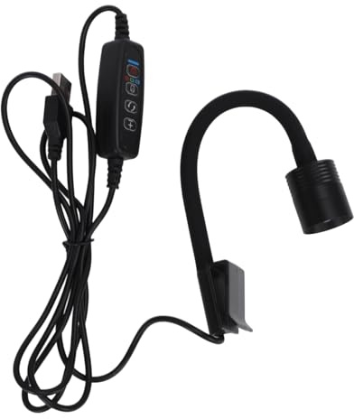Qcwwy Aquarium-Spot-Licht, LED-Aquarium-Licht, Aquarium-Fokus-Licht für Offenes Aquarium, 3-Farben-Beleuchtung, Verstellbares Innen-LED-Licht, Mini-Clamp/Holder-Lampe, IP65 Wasserdicht, 360°